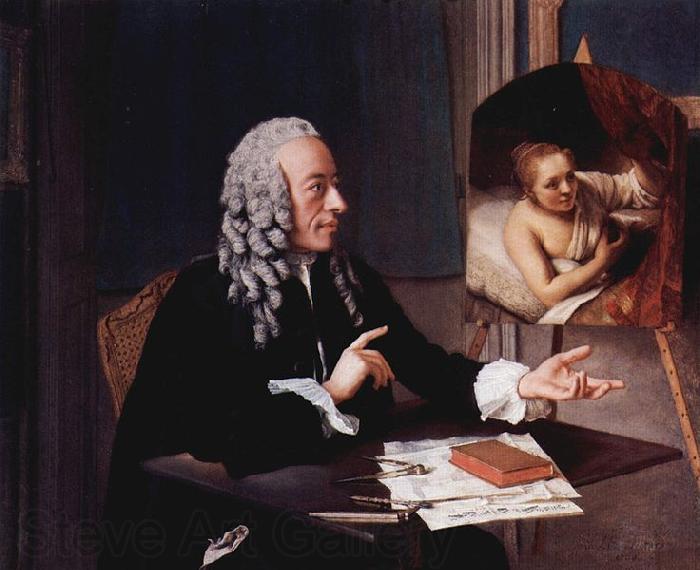 Jean-Etienne Liotard Tronchin mit seinem Rembrandt Norge oil painting art